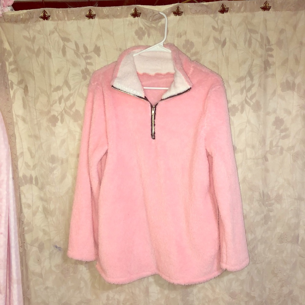 Pink half zip fleece